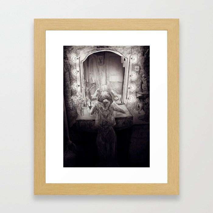 A crying showgirl Framed Art Print