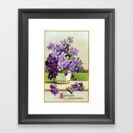 Vintage Victorian Purple Flowers Framed Art Print