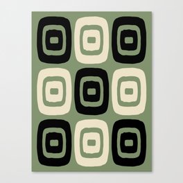 Zen Modern Abstract Composition 124 Black Green and Beige Canvas Print