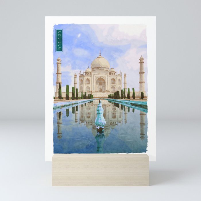 Taj Mahal - White Mini Art Print