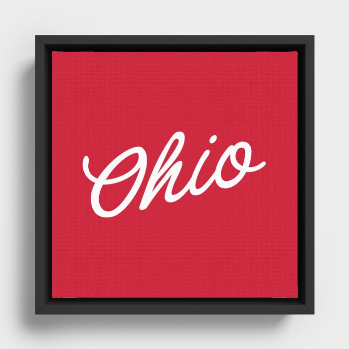 Ohio Script Framed Canvas