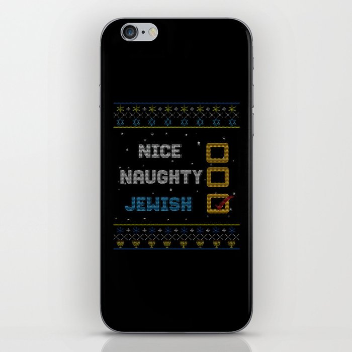 Funny Nice Naughty Jewish Menorah Hanukkah iPhone Skin