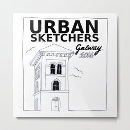 Urban Sketchers Galway Workshop 2016 (white) Metal Print