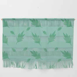 Delicate botanical pattern on green background Wall Hanging