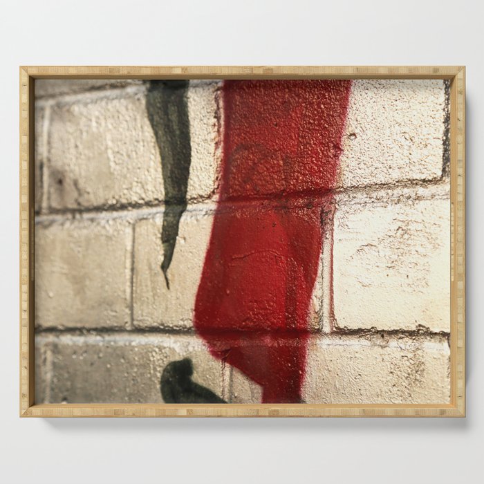 Shiny Silver Spray Paint Background Red And Black Line Urban Art Shiny Silver Spray Paint Background Red And Black Line Urban Art Serving Tray