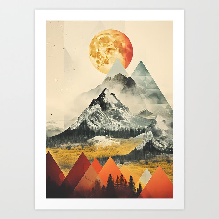 Abstract mountains Art Print