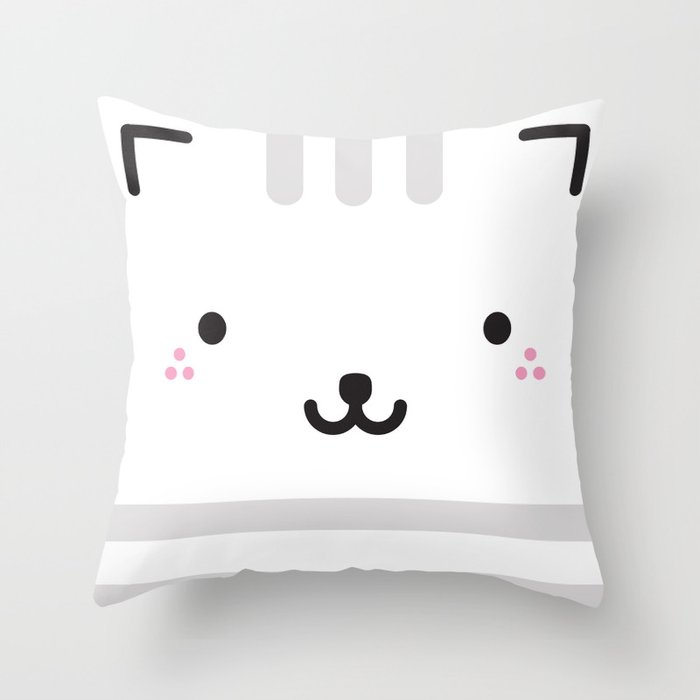 kitty squared Throw Pillow