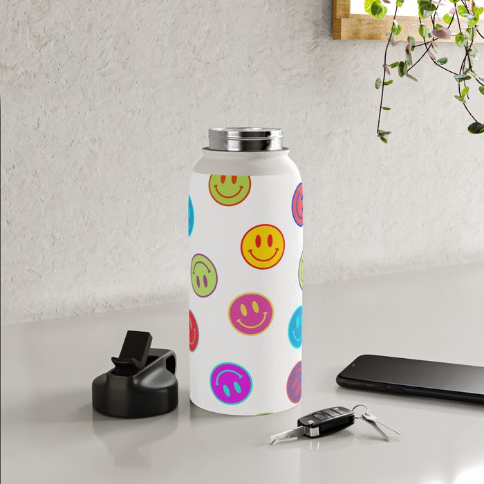 Rainbow Smiley Face Water Bottle (30 oz) – JustSoPosh