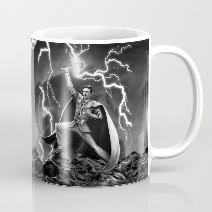 Tesla: God of Thunder Coffee Mug by The Cracked Dispensary