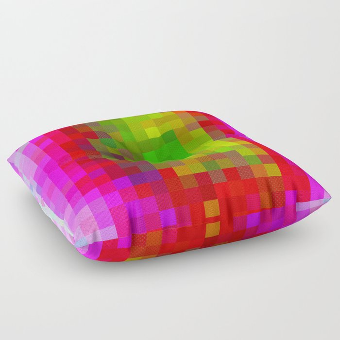Digital Patchwork: Fuchsia Floor Pillow