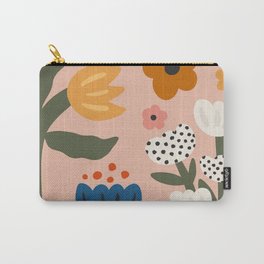 Flower Market Honolulu, Playful Naif Floral Print Carry-All Pouch