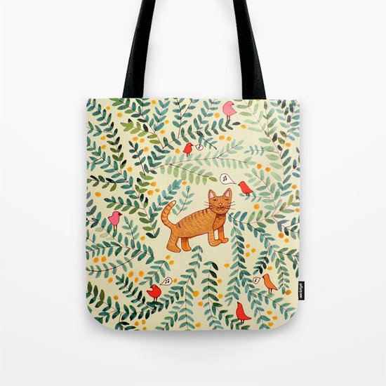minou jaune (this yellow cat) Tote Bag