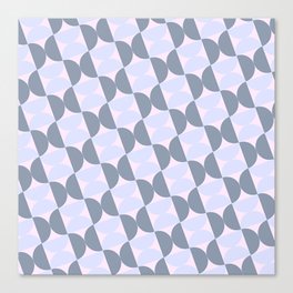Blue Mid Century Geometric Pattern Blue Retro Pattern Blue Abstract Background Canvas Print