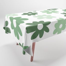 Daisy Flower Pattern (sage green/white) Tablecloth