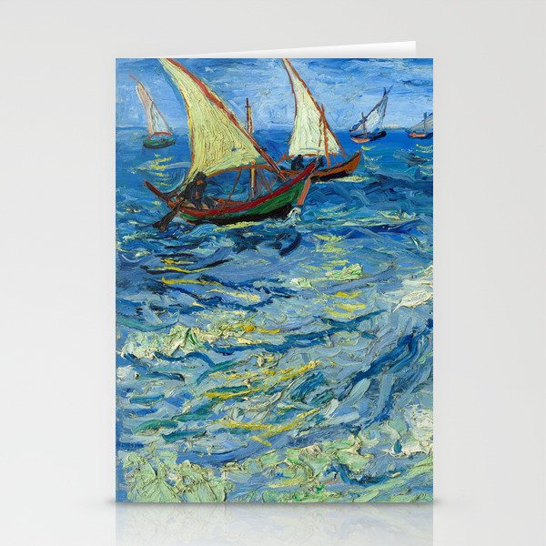 The Sea at Saintes-Maries, 1888 by Vincent van Gogh Stationery Cards