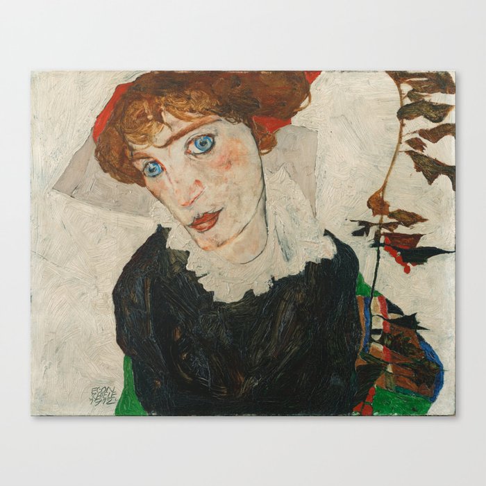 Egon Schiele - Portrait of Wally Neuzil Canvas Print