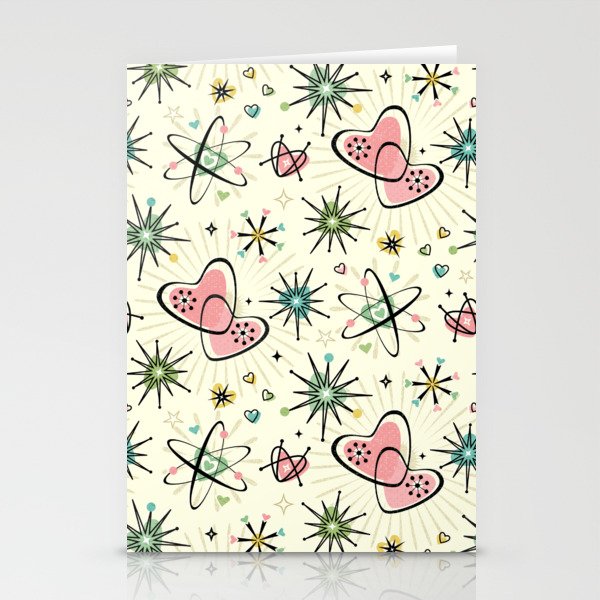 Atomic Hearts and Starbursts ©studioxtine Stationery Cards