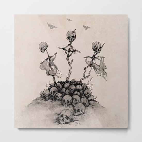 Pile of Skulls Metal Print