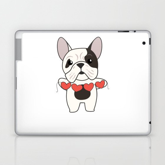 Bulldog For Valentine's Day Cute Animals With Laptop & iPad Skin