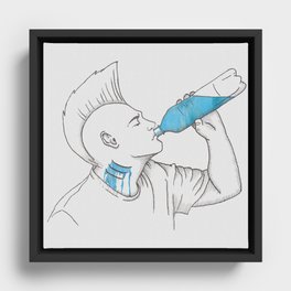 Drink like a Fish Framed Canvas