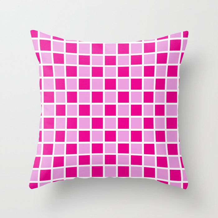 Checkered Pattern - Pink Checks Texture 3 Throw Pillow