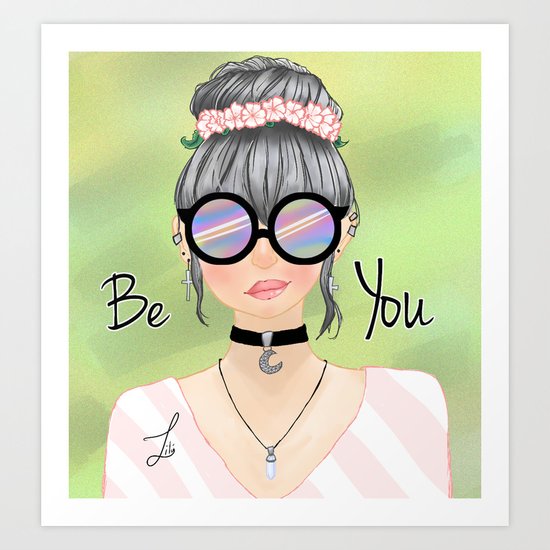 moon girl Art Print