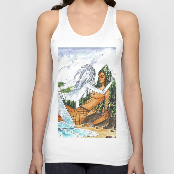 PNW Fishnets - Earth and Sky Goddess Kiss Painting Tank Top