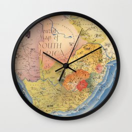 1937 Vintage Map of South Africa Wall Clock