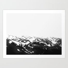 Alpine Winter - Minimalist Black and White Landscape Photography Art Print
