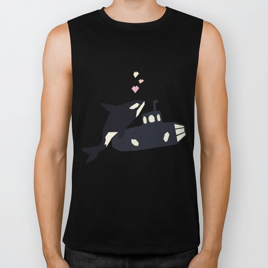 K is for Killer whale Biker Tank