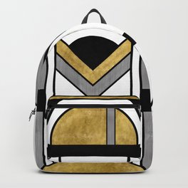 Up and Away - Art Deco Spaceman Backpack | Digital, Vecor, Artdeco, Astronaut, Silver, Texture, Drawing, Scifi, Shuttle, Spaceman 