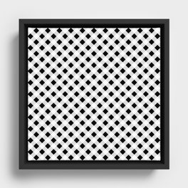 Classic Gingham Black and White - 15 Framed Canvas
