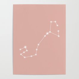 SCORPIO Pastel Pink – Zodiac Astrology Star Constellation Poster