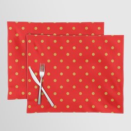 Gold And Red Dots Collection Placemat