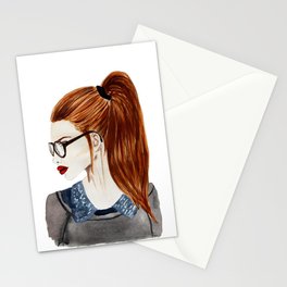Ebba fashion illustration girl  Stationery Cards
