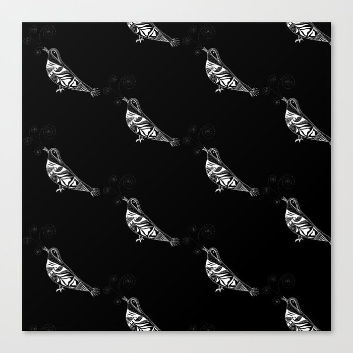 Little Birdy - Black and White Canvas Print