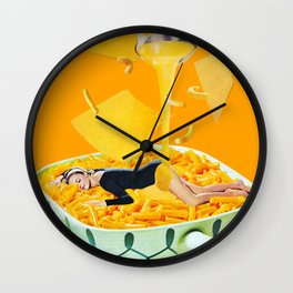 Cheese Dreams Wall Clock | Collage, Macandcheese, Curated, Macaroniandcheese, Funny, Macncheese, Popart, Midcentury, Retro, Cheese 