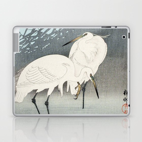 Egrets and Reeds in Moonlight Laptop & iPad Skin
