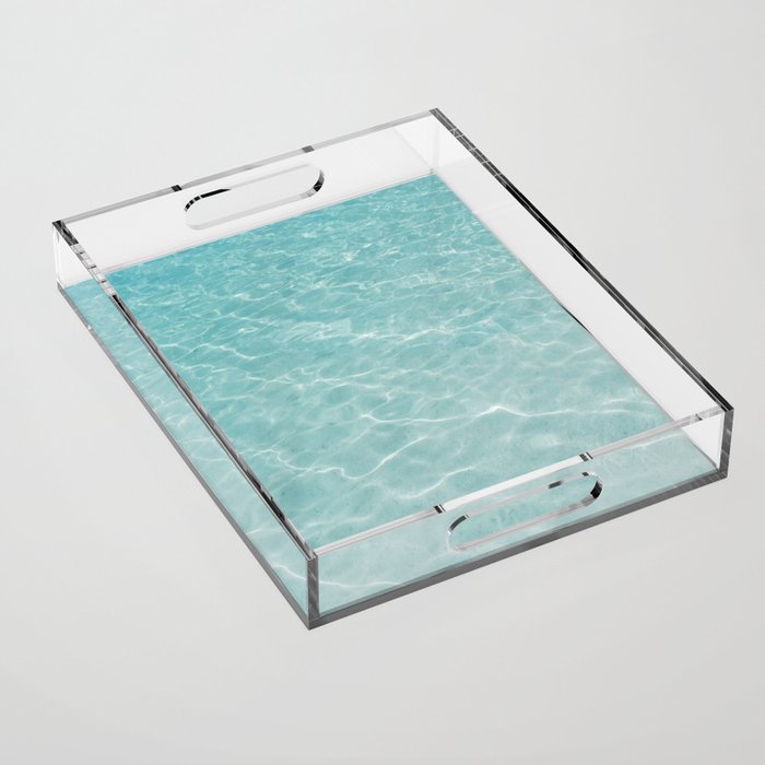 Crystal Clear Soft Turquoise Ocean Dream #1 #wall #art #society6 Acrylic Tray