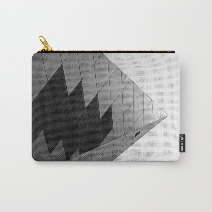 Abstract Geometric shapes towards the light | Modern steel architecture Monochrome Industrial Style Carry-All Pouch
