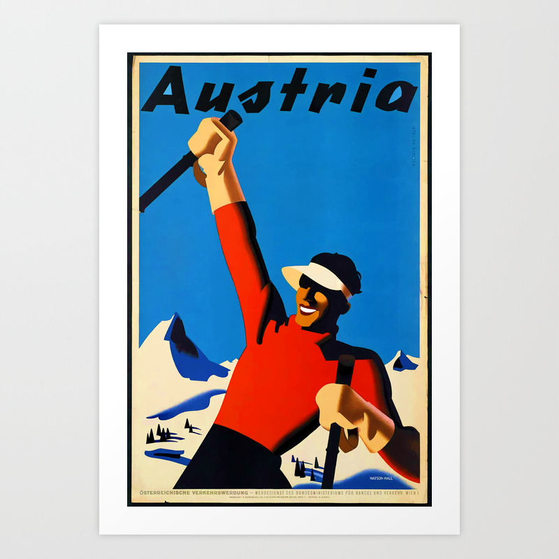 Vintage Travel Poster Austria Circa 1938 Art Print By Marlenewatson Society6