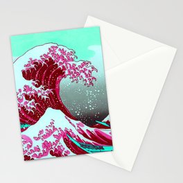 The Great Pink Wave off Kanagawa Stationery Cards