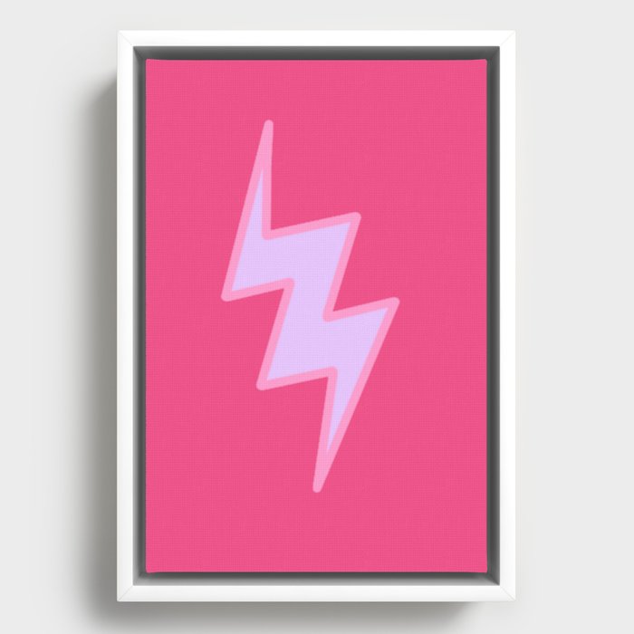 Pink Y2k Lightning Bolt Wallpaper  Framed Canvas