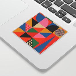 Geometric abstraction in colorful shapes   Sticker