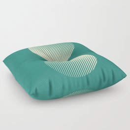 Abstraction_SUN_MOON_GREEN_GRAPHIC_ILLUSION_POP_ART_0512B Floor Pillow