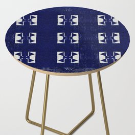 Blue Indigo Bohemian Traditional Berber Moroccan Handmade Fabric Style Side Table