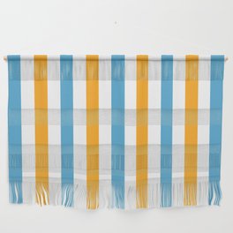 Ohlala - Blue Orange Colourful Minimalistic Retro Stripe Art Design Pattern  Wall Hanging