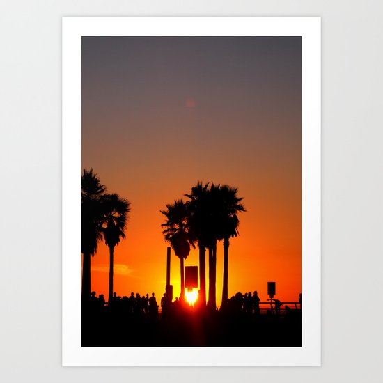 Venice Beach Sunset Art Print