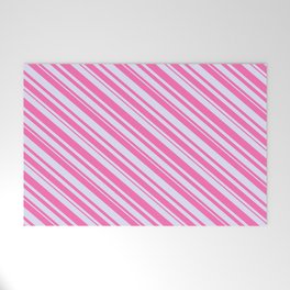 [ Thumbnail: Lavender and Hot Pink Colored Lines Pattern Welcome Mat ]