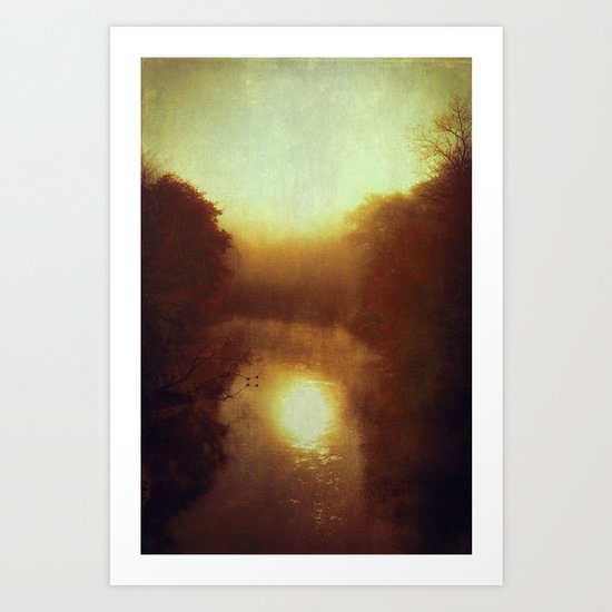 dreamy fall morning Art Print